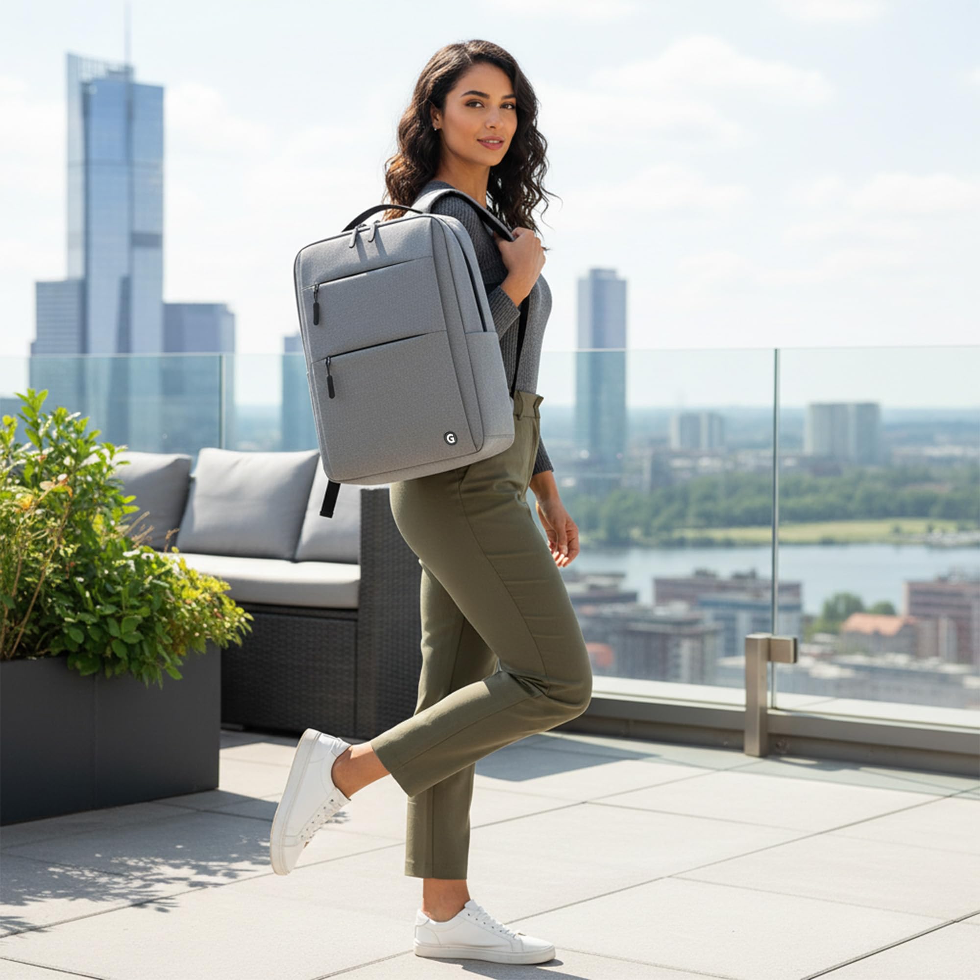 GadgetBite Graphite 20L Laptop Backpack with 15.6" Laptop Compartment, USB Charging Port, Organiser Pockets and Bottle Holder. Ideal for Office, College and Travel — Amazon image 8