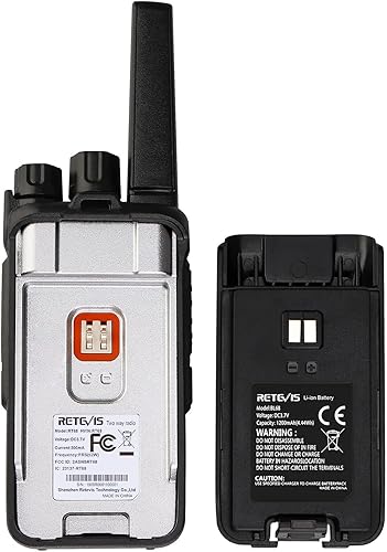 Miniatura 9 de Retevis Walkie Talkie RT68 (paquete de 2) con auricular (paquete de 2), recargable, radio bidireccional FRS portátil, largo alcance resistente, base