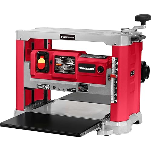 13-inch Benchtop Wood Planer, 15Amp, 2000W, 10000RPM, All Copper Motor, Includes 2 Extra Planer Blades, Dual-Blade, Overload Protection, Height Indicator, for Hard & Soft Wood working