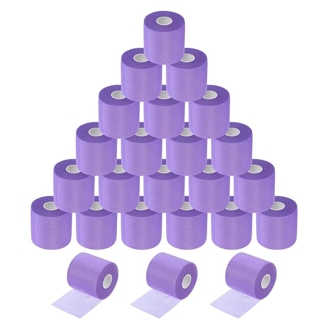 MECCANIXITY 24 Rolls Pre Wrap Athletic Tape 30 Yard x 2 8 Foam Under Wrap Tape Sports Prewrap
