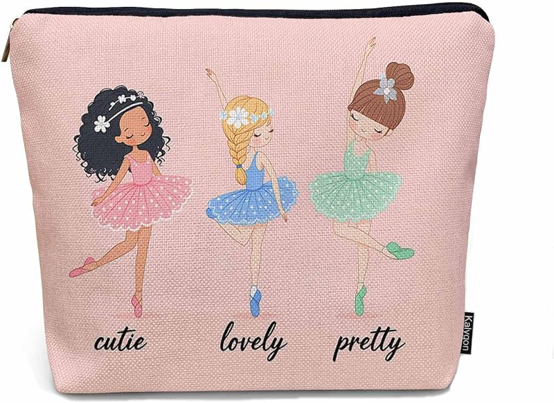 Necessaire Kalygon Ballerina Rosa em Linho com Zíper