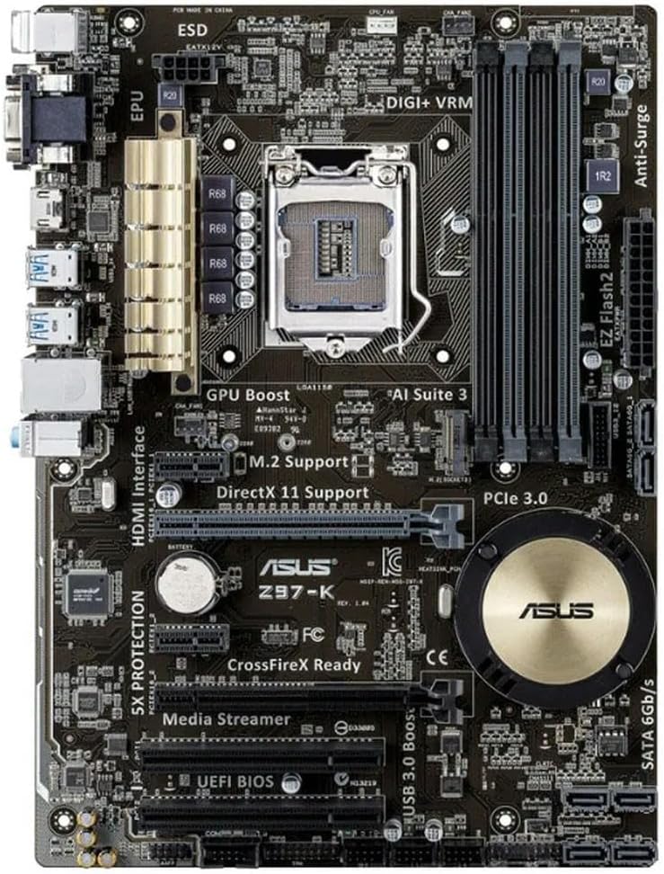 Used Z97-K Desktop Motherboard LGA 1150 DDR3 USB2.0 USB3.0 32GB for I3 I5 I7 CPU Z97 motherboards