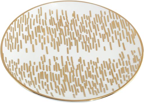 Certified International Matrix Gold Plated 6 Luncheon/Canape Plates, Set of 6 Assorted Designs