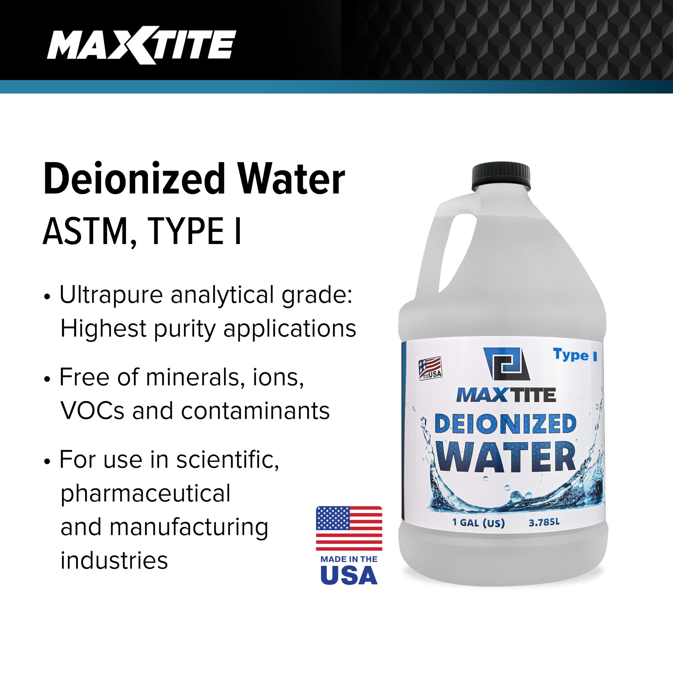 Amazon.com: MAXTITE Type I Deionized Water Ultrapure Analytical
