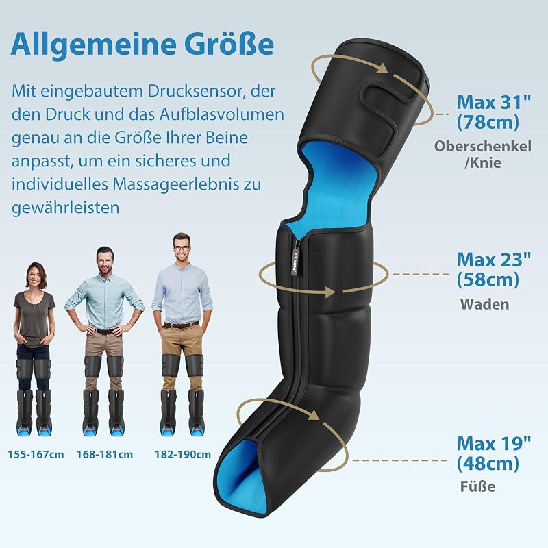 FIT KING 3-in-1 Láb Masszírozó Hőkezeléssel és Kompresszióval - Légnyomásos Terápia, Fájdalomcsillapítás, Vérkeringés Javítás