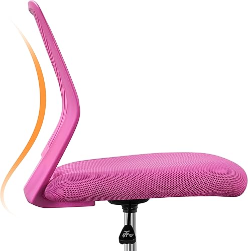 Miniatura 5 de Topeakmart Silla de oficina de malla sin brazos, silla de escritorio ergonómica con altura ajustable y soporte lumbar, silla giratoria ajustable