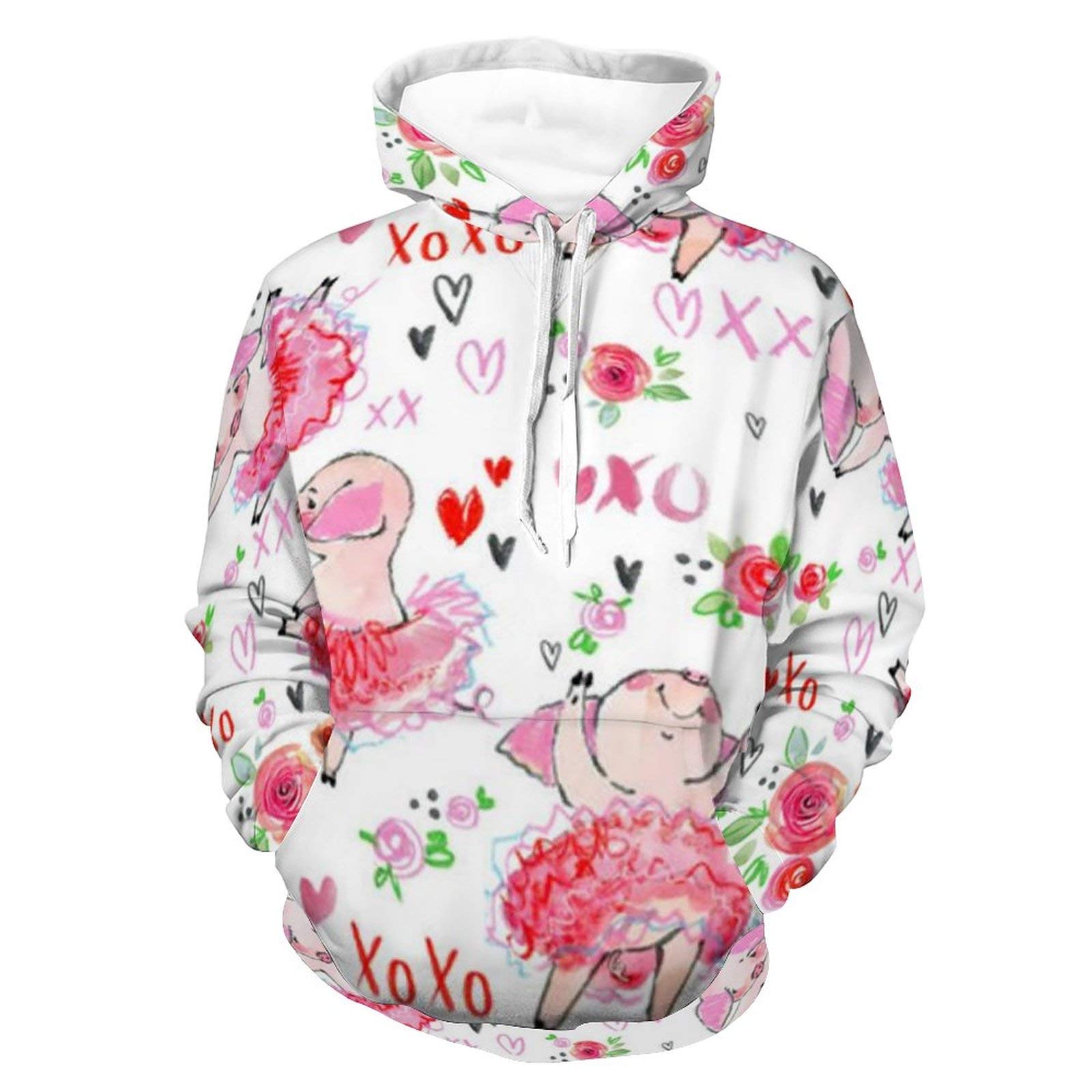 AERICKON Felpa con cappuccio unisex con stampa 3D, classica, comoda, autunnale, con tasca, per vacanze e strada