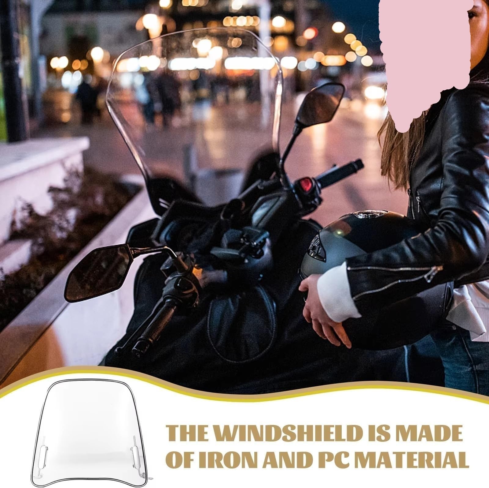 Parabrezza Per Moto Trasparente Per Scooter Elettrico Mentoniera Spessa 2 Mm Materiale PC Bordo Allargato Parabrezza per moto