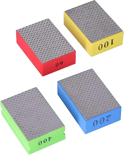 Miniatura 3 de 4 unids almohadillas de pulido a mano espuma trasera para baldosas de cerámica piedra pulido pulido recorte desbarbado 60 100 200 400 grano