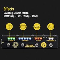 Vista 3 de SONICAKE Pedales de efectos de bajo Multiefecto Preamp Compresor Boost Fuzz Octave Pedal multiefecto Boom Ave con FX Loop
