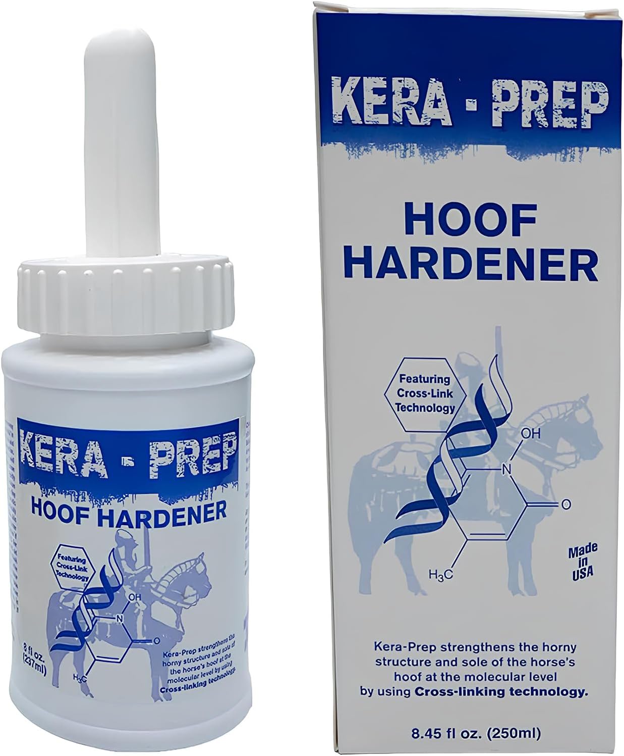 Kera-Prep Hoof Hardener with Cross-Linking Technology, 8 fl oz, Clear