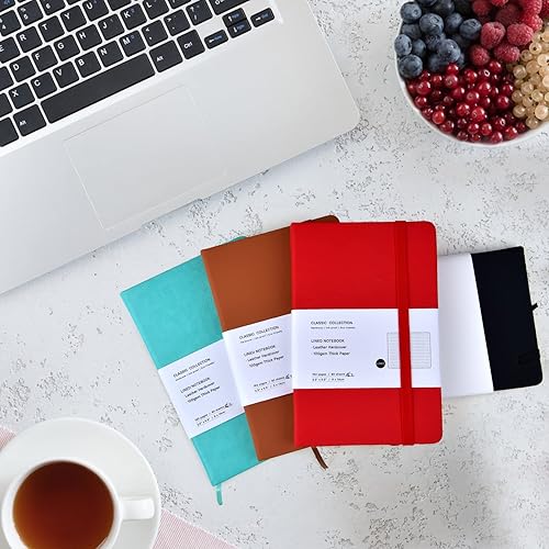 Miniatura 6 de Paquete de 6 cuadernos de bolsillo, cuadernos pequeños, mini bloc de notas con rayas universitarias, de tapa dura de cuero, para oficina, hogar,