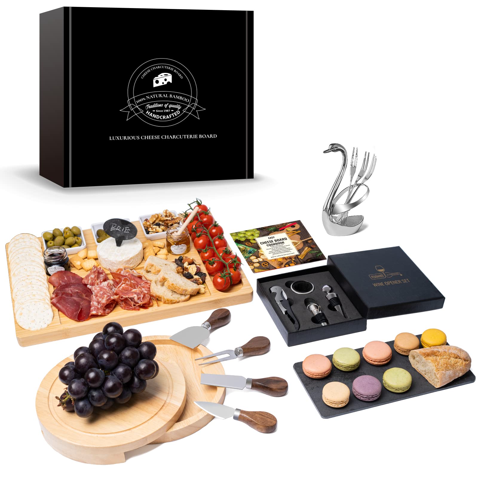 CHOMKIT Charcuterie Boards Set, Premium Bamboo Cheese Board, Cheese