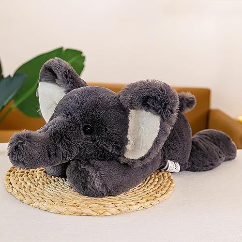 Gisqis Animales de peluche de elefante de 20 pulgadas, 0.7 libras, juguetes de peluche gigantes con peso, almohada corporal súper suave, juguetes