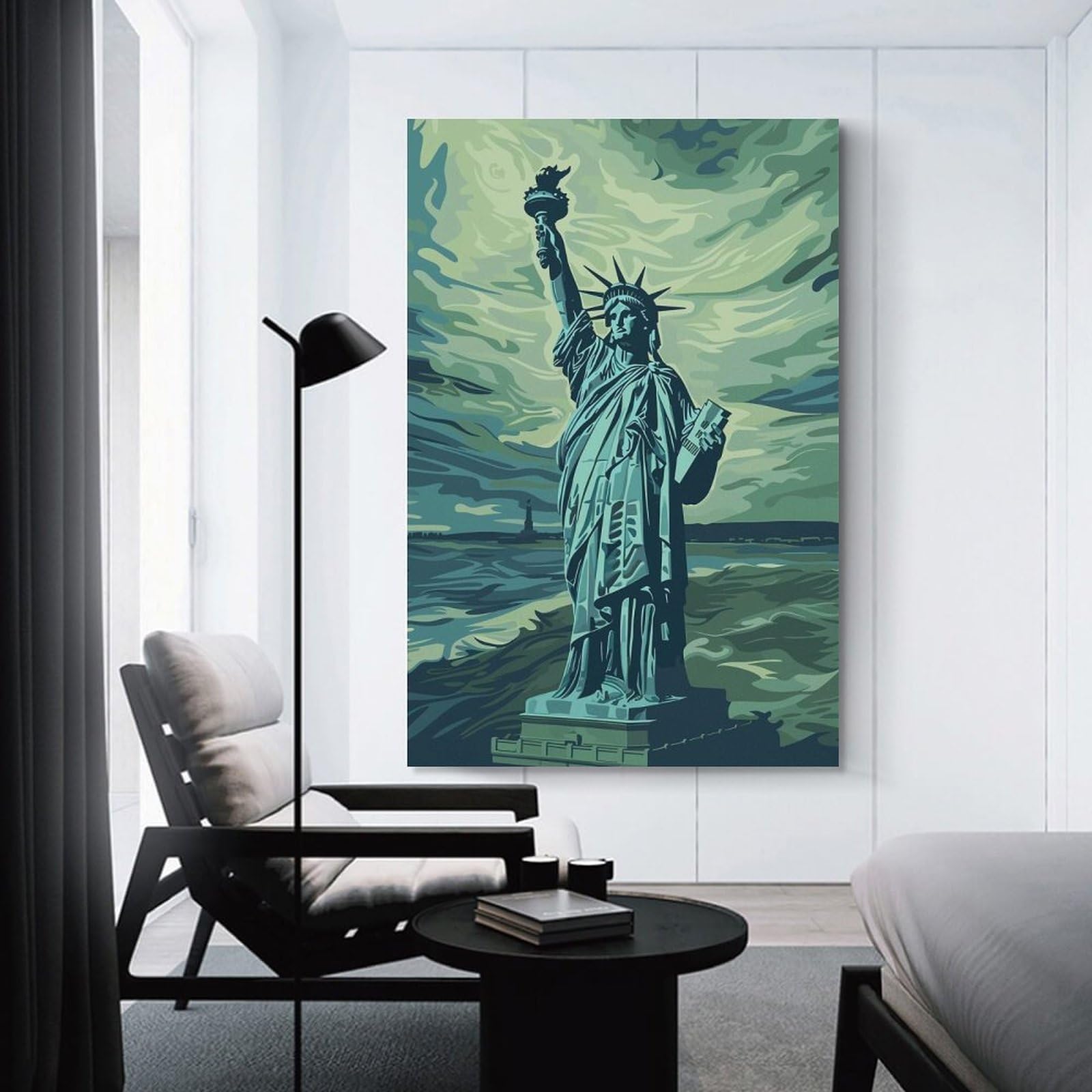 Junmoney Wall Decor Canvas Print Liberty Storm Munch Style, 12x18inch(30x45cm), for Front Hall, Corridor Or Welcome Spaces, A Neat Decor Update for Hallways