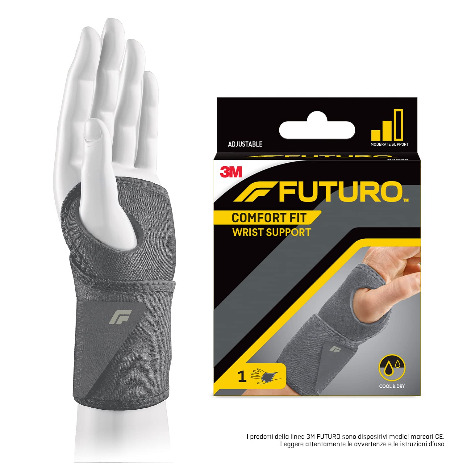 3m Supporto per polso FUTURO Comfort Fit 04036 Regolabile