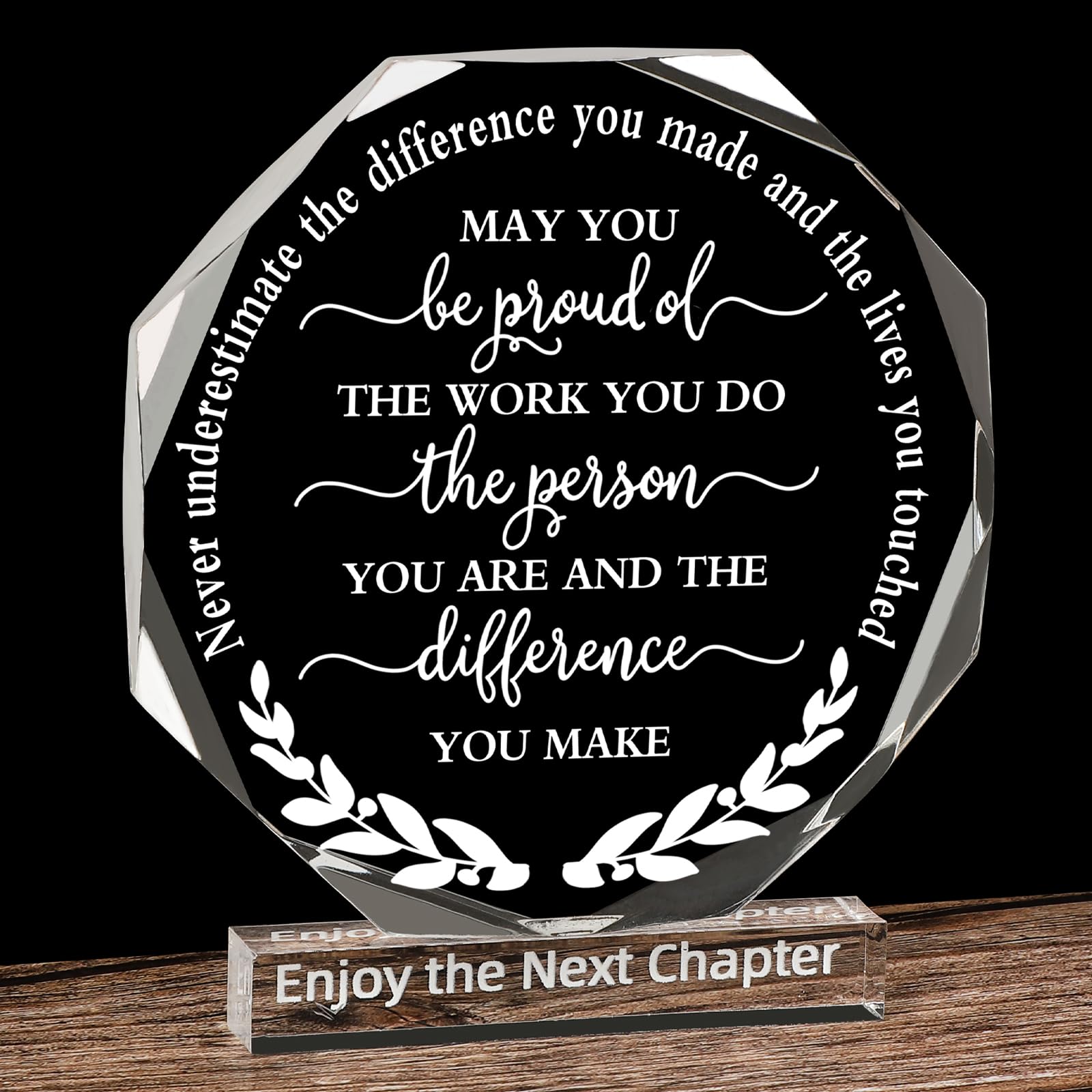 Appreciation Gifts Acrylic Plaque - Clear Desk Sign For Coworkers, Retirement, Farewell Gifts