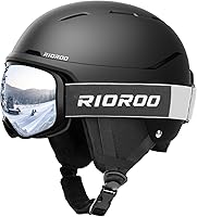 RIOROO Ski Helmet & Goggles Set for Men Women Youth - Shockproof Snowboard Helmet Anti-Fog OTG Goggles Skiing Snowboarding
