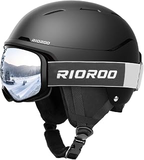 RIOROO Ski Helmet & Goggles Set for Men Women Youth - Shockproof Snowboard Helmet Anti-Fog OTG Goggles Skiing Snowboarding