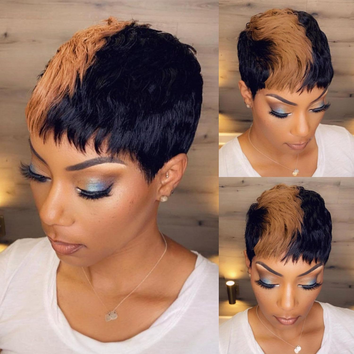 Amazon.com : FREEKWEEN Short Pixie Cut Wig for black women  display picture 2