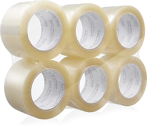 Miniatura 2 de Sure-Max 6 rollos de cinta extra ancha para envío y embalaje (3 pulgadas x 110 yardas330 pies cada uno) - Sellado de cartón adhesivo y móvil - 2.0