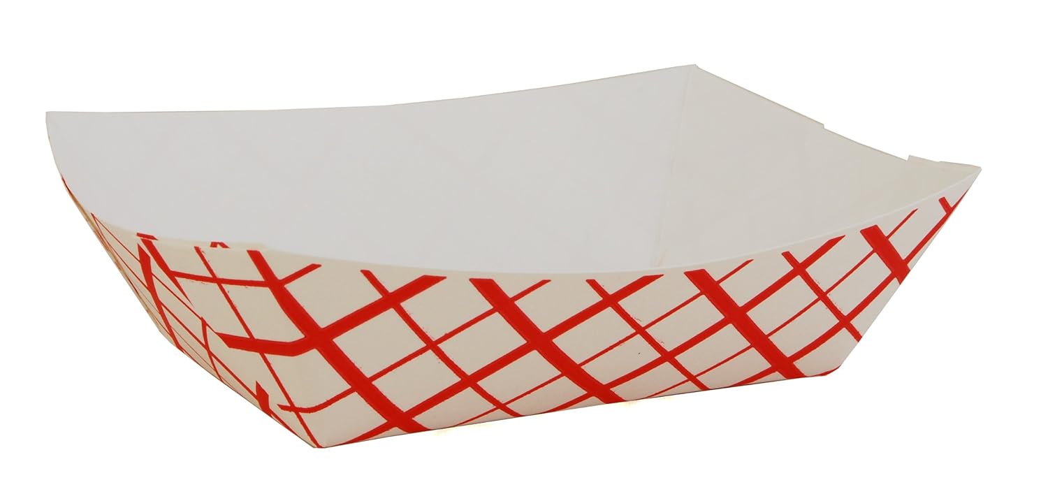 Get Cheap Price Southern Champion Tray 0413 #100 Southland Paperboard Food Tray, 1 lb Capacity, Red Check (Case of 1000)