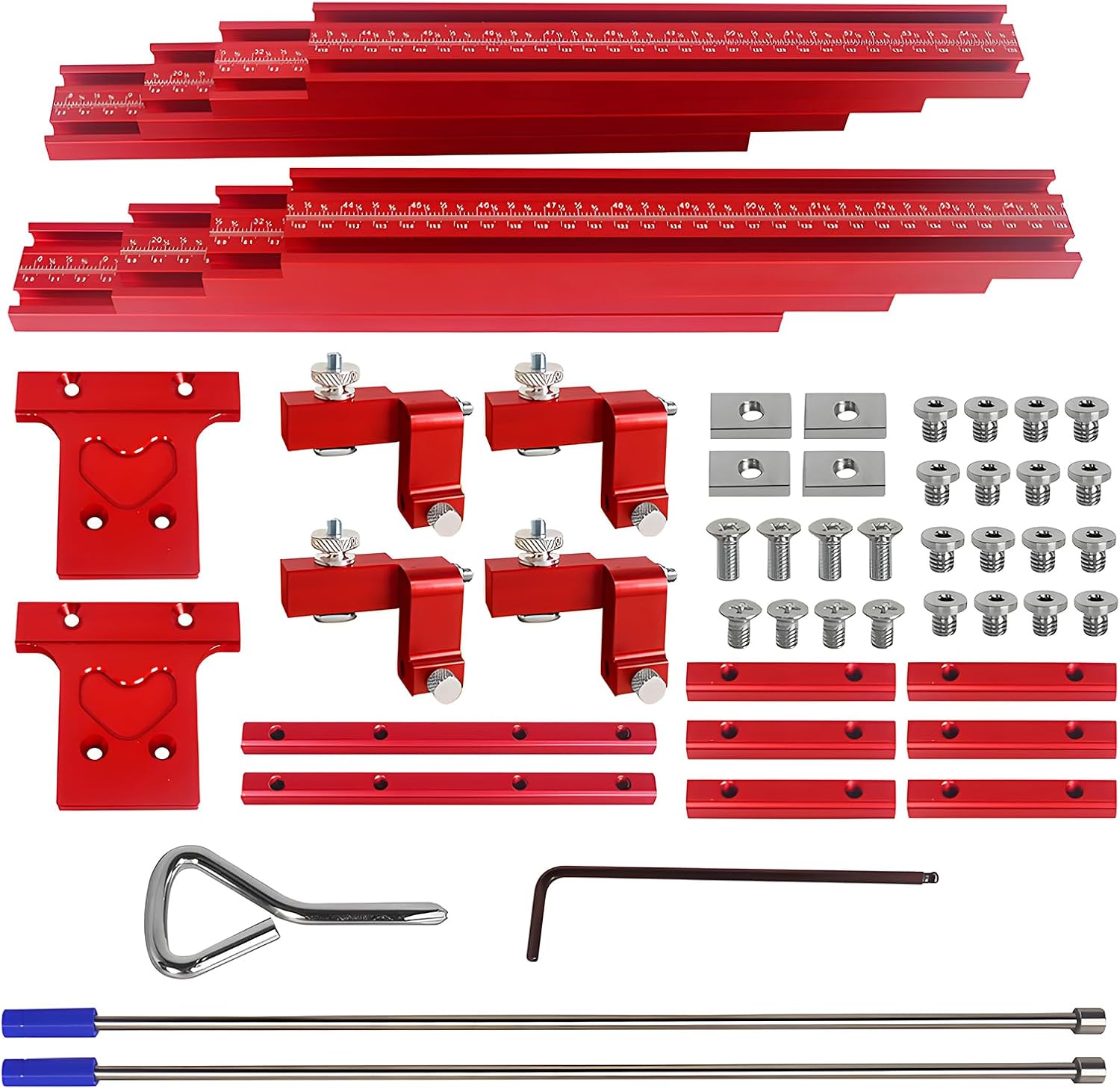 CDIYTOOL Guide Rail Joining Set, Woodworking Parallel Guide Rail System 1397mm T-Track Engraving Machine Slotting Parallel Sliding Rail Circular Saw Track Set for Electric Circular Saw