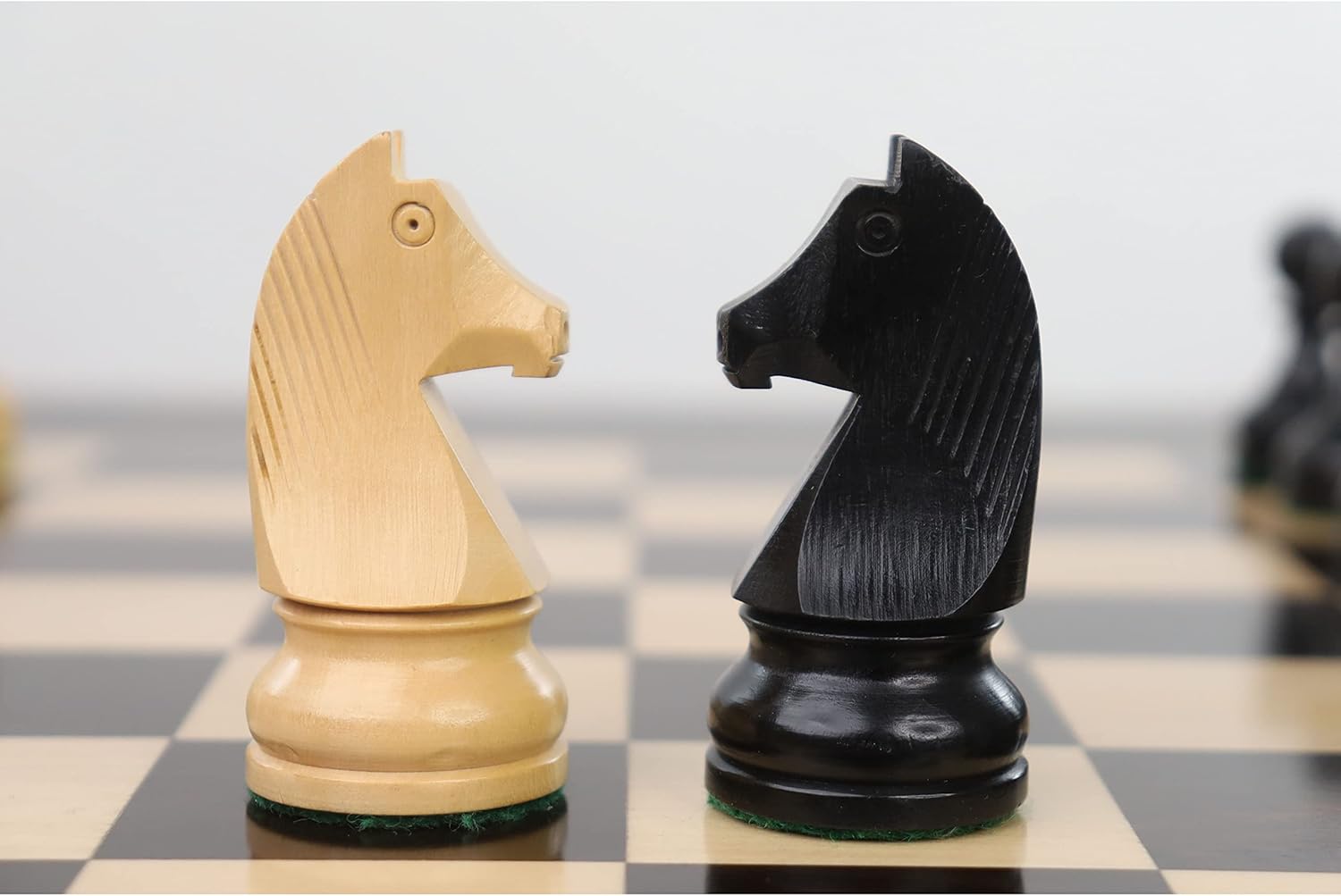 RoyalChessMall - 3.9" Tournament Chess Pieces Only Set in Ebonised Boxwood with Extra Queens