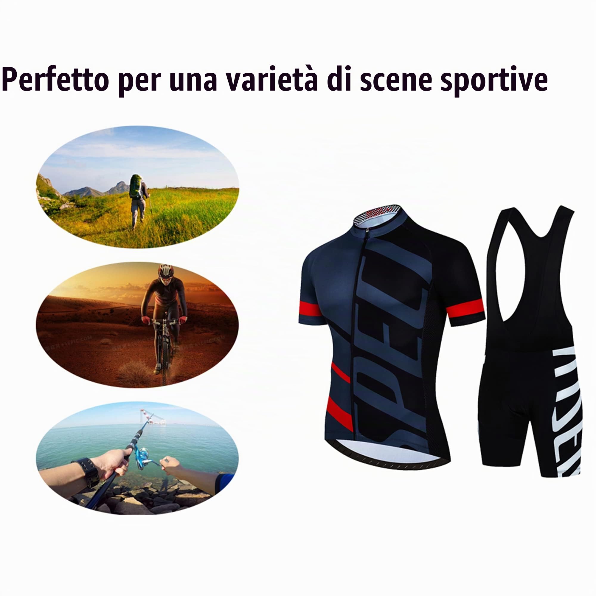 Abbigliamento Ciclismo Uomo Estate Completo Ciclismo Uomo Set Traspirante Sportivo Corta Manica Tuta Estivo + Pantaloncini Ciclismo Uomo con Bretelle (M, Yellow)