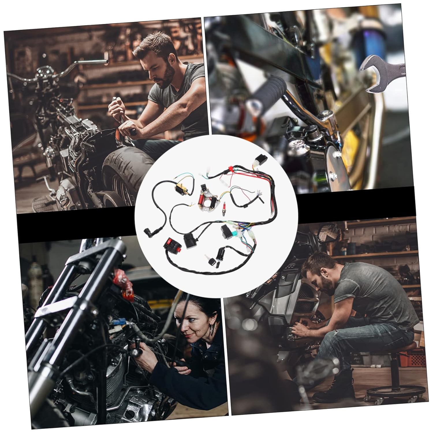 V Accessories Motorcycle Wiring Harness ATV Harness Coil Set Parts Longevity Safe Materials