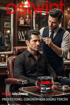 Ostwint Menstyle Collection Professional Hair Styling Wet Wax, Natural and Strong Grip, Long-Term Effect, No:05 Wet Wax 150 ml