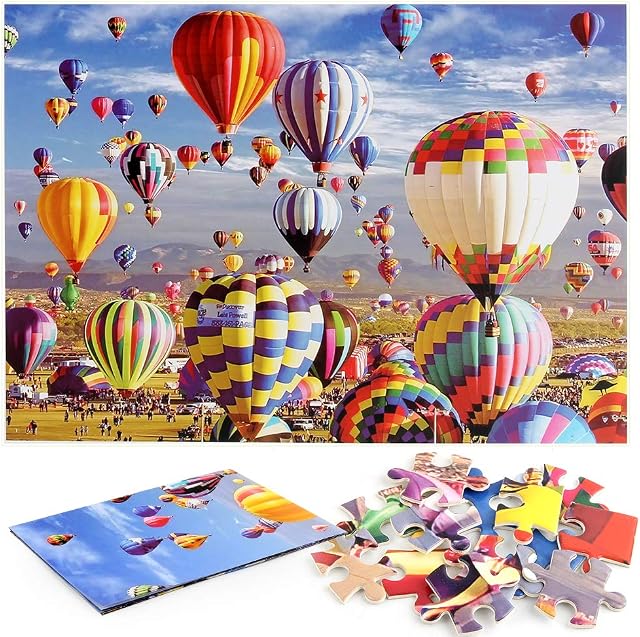 CHAOCHI Jigsaw Puzzles for Adults 1000 Piece, Educational Intellectual Decompressing Games Home Wall Decor Decoration DIY Gifts for Family or Friends,70cmx50cmHot air balloon 