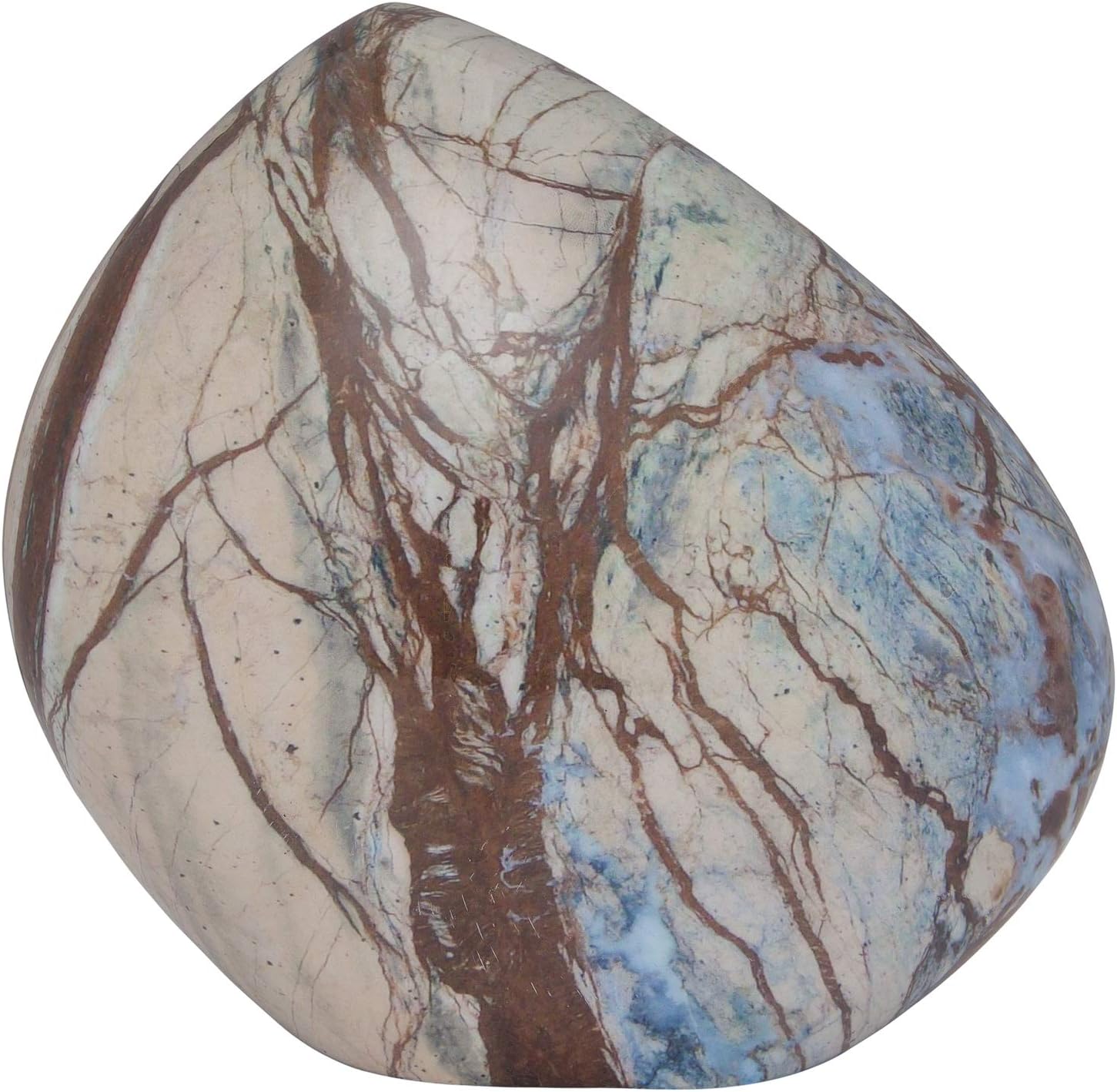 Cremation Urn - Mountain/Rock Funeral Urn - Aluminum Memorial Garden Burial Urn for Human Ashes Adult Size - Aluminum with Marbled Design (Blue Marble)