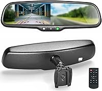 Vista 13 de Master Tailgaters Espejo retrovisor OEM de 10.5 pulgadas con pantalla LCD de 4.3 pulgadas y cámara de respaldo de 170°, ajuste universal