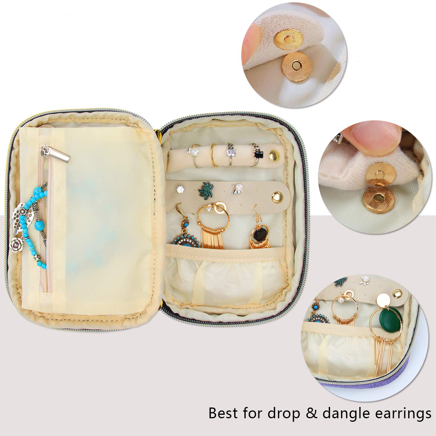 Portagioie Da Viaggio Teamoy - Organizer Per Collane, Orecchini E Anelli | Design Compatto E Pratico Viola