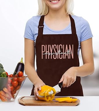 Physician Assistant Apron with 2 Pockets Waterproof Adjustable Bib Kitchen Cooking Apron Funny Gift for Future PA