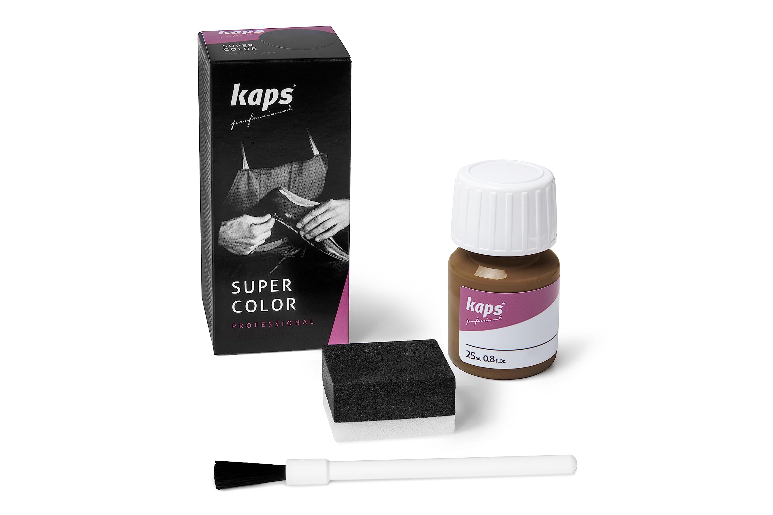 Tinte para Zapatos y Bolsos de Cuero y Textil con Esponja y Brocha, Kaps Super Color, 70 Colores (117 - azul marino) — view 83