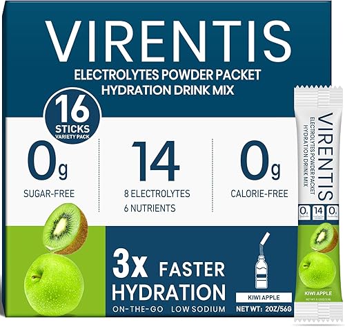 Vista 13 de 16 paquetes de electrolitos en polvo, paquetes de hidratación sin azúcar, 8 sabores líquidos diarios IV mezcla de bebida de electrolitos