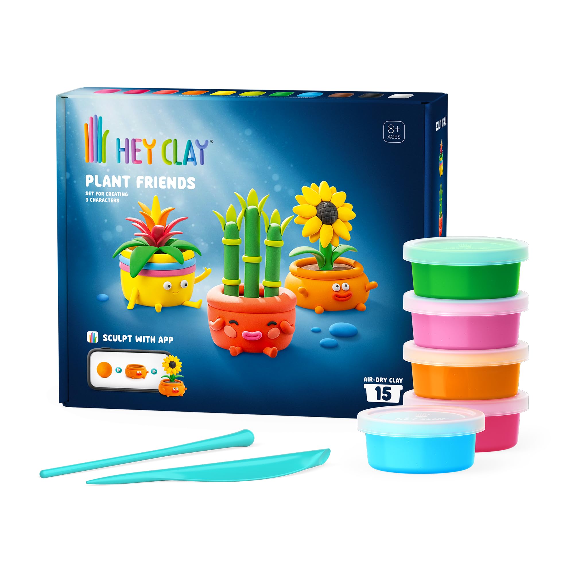 Hey Clay Plant Friends Large Set