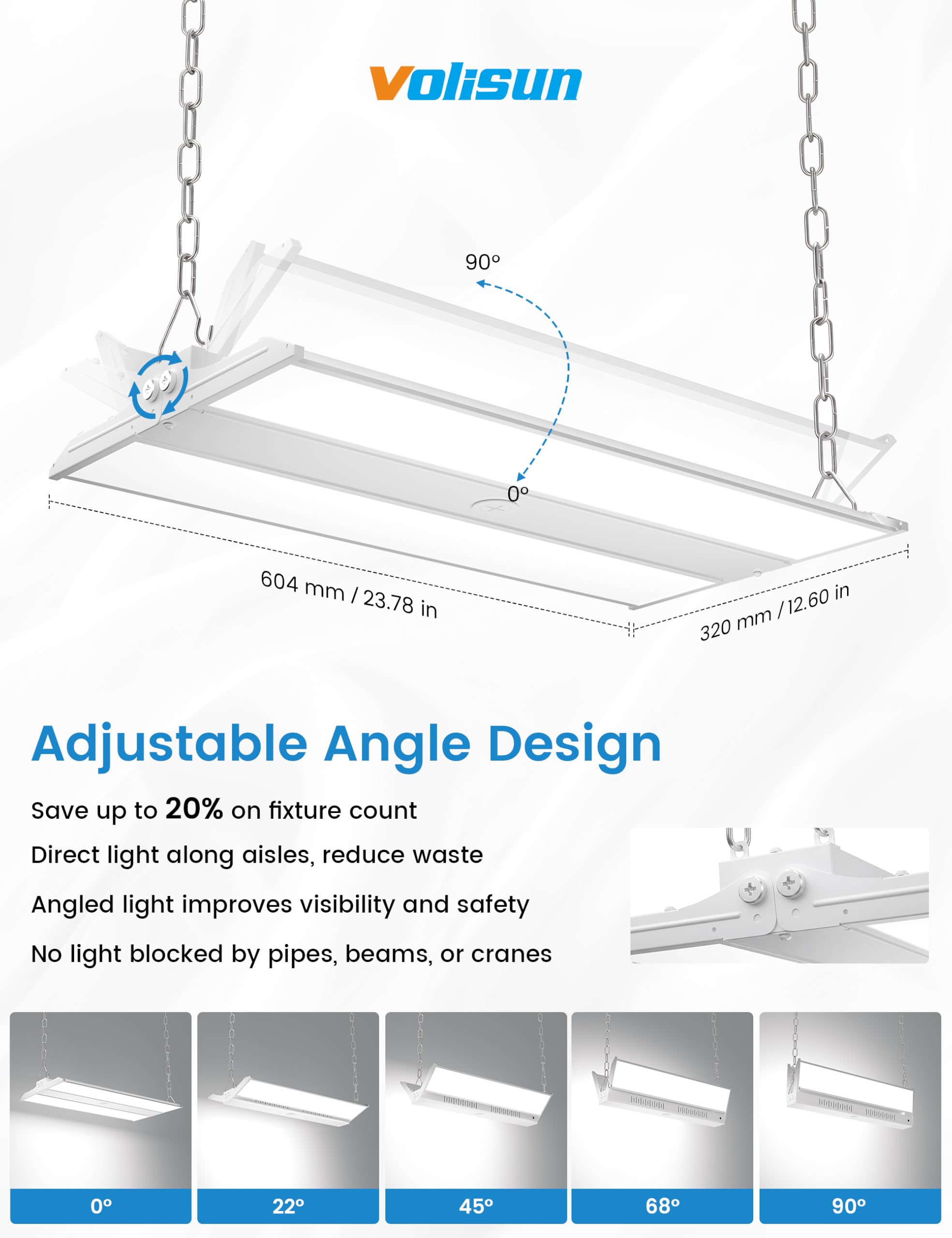 VOLISUN 2FT High Bay LED Lights - 4 Pack -3