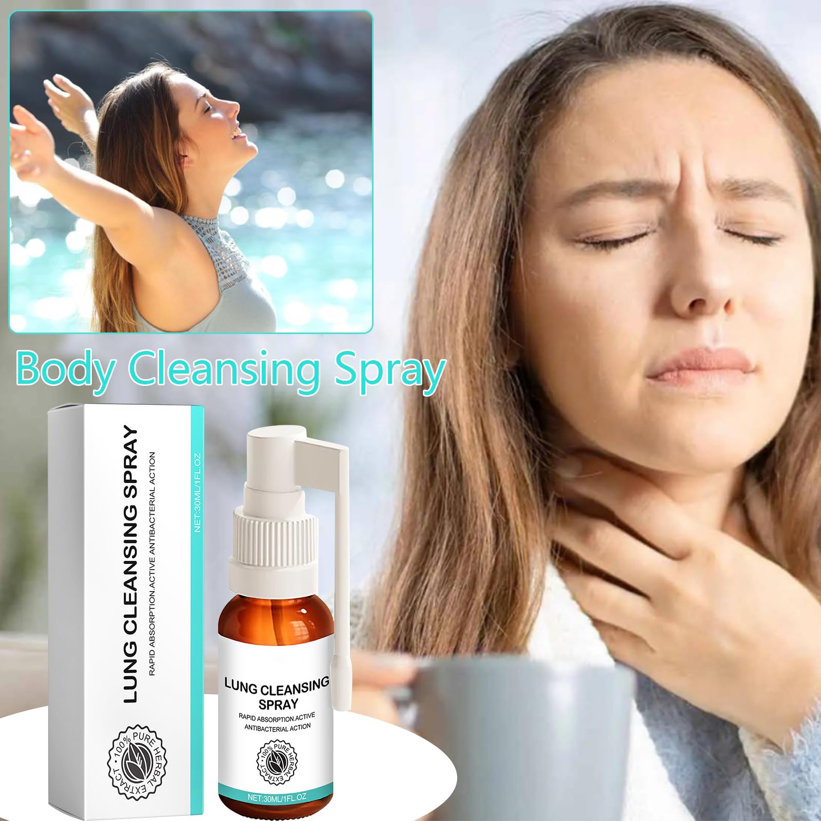 Spray per la pulizia dei polmoni e delle erbe, adatto per l'uso quotidiano
