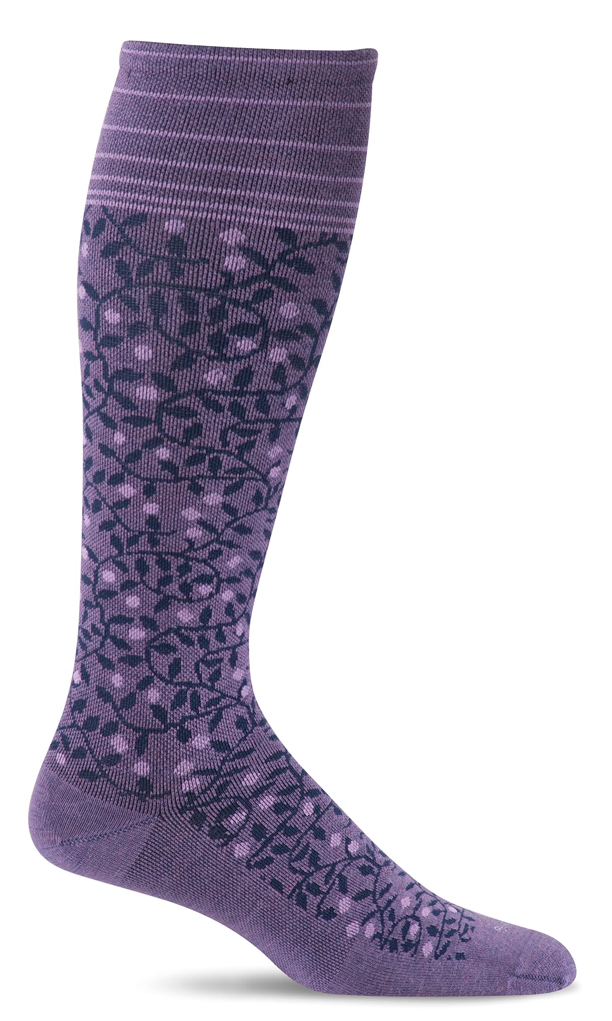 Sockwell Women's New Leaf 20-30mmHg Graduated Compression Socks (Plum, S/M)