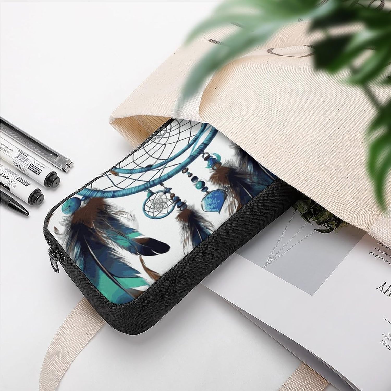 Lightweight Native Catcher Pencil Pouch with Metal Zipper image 5