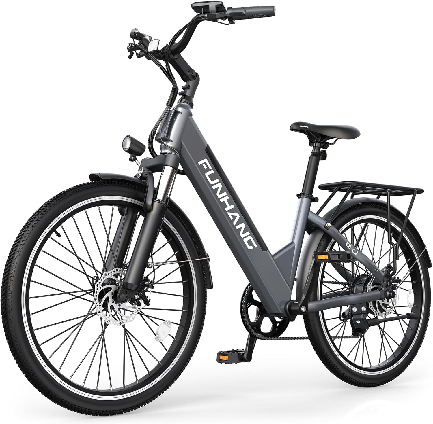 Electrical Bike for Adults, 1000W Peak EBike, 50 Miles 21.7MPH Grownup Electrical Bicycles with 48V Constructed-in Detachable Battery, Adjustable Stem, Rear Rack, 7 Velocity, 26″ Step-Through E Bike for Commute