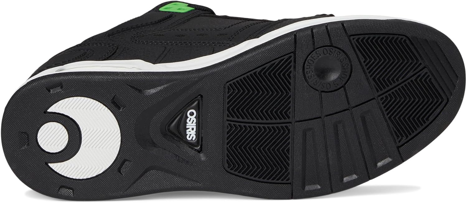 Osiris Men's Peril Skate Shoe, Black/Black/Green, 10