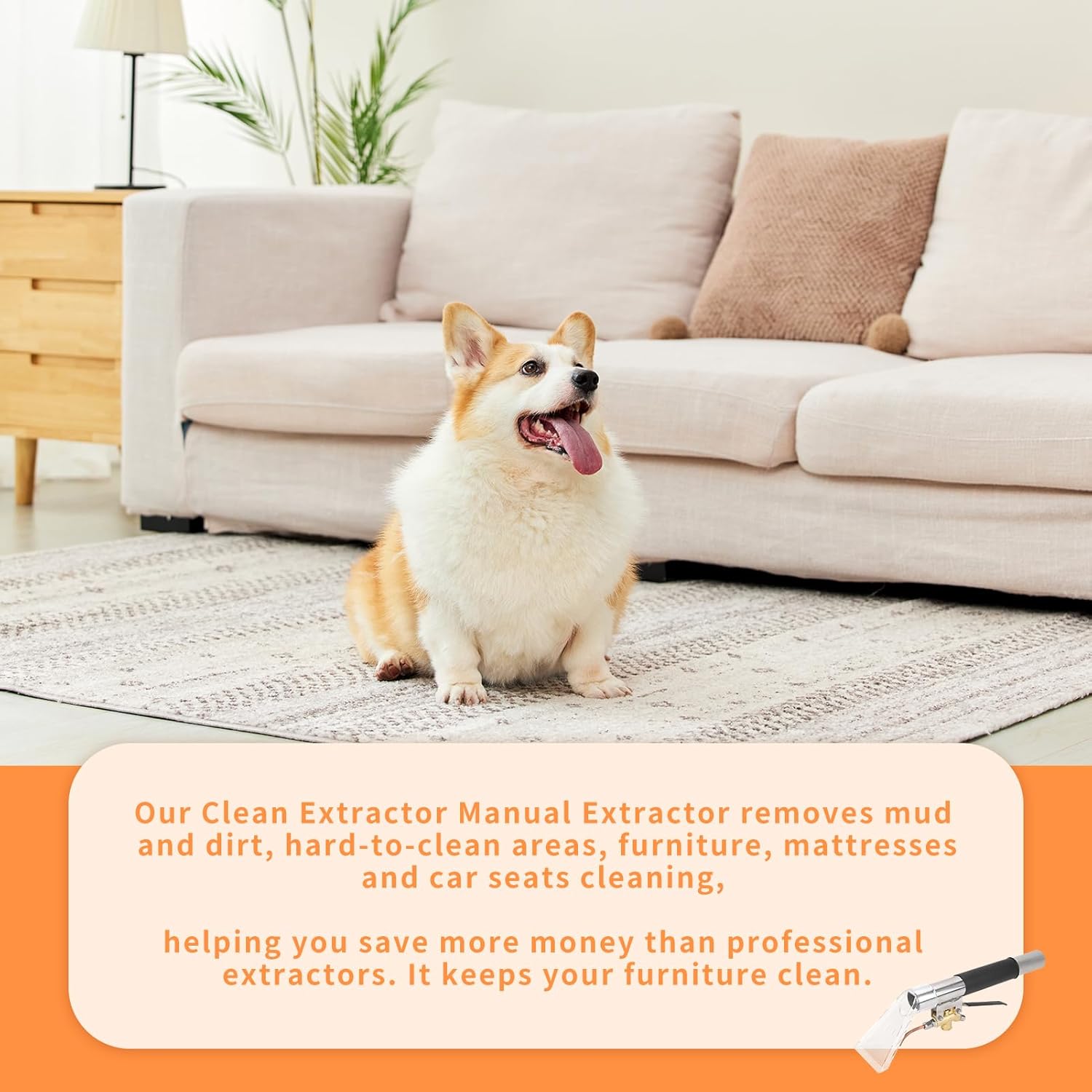 Topyond Extractors Upholstery and Auto Detailing Tool Hand Wand, Carpet Cleaning Extractor, Extractor Attachment for Most Portable Carpet Attachments, Vacuum Hose Kits