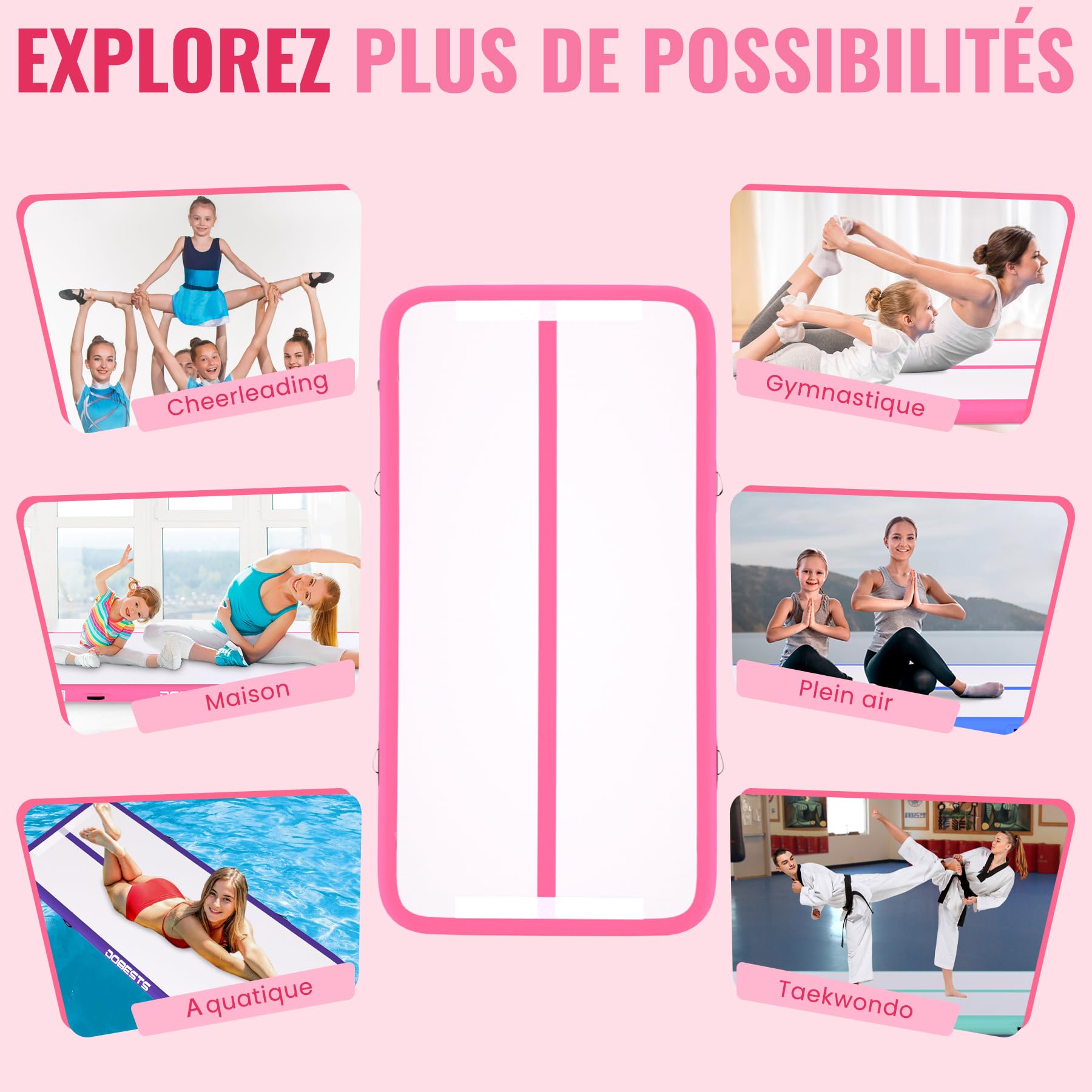 Air Met Track - Colchoneta de gimnasia artística 2m/3m/4m/5m/6m Colchoneta inflable para gimnasia 10/15/20cm deportiva con bomba para ejercicio/yoga/gimnasio — view 6
