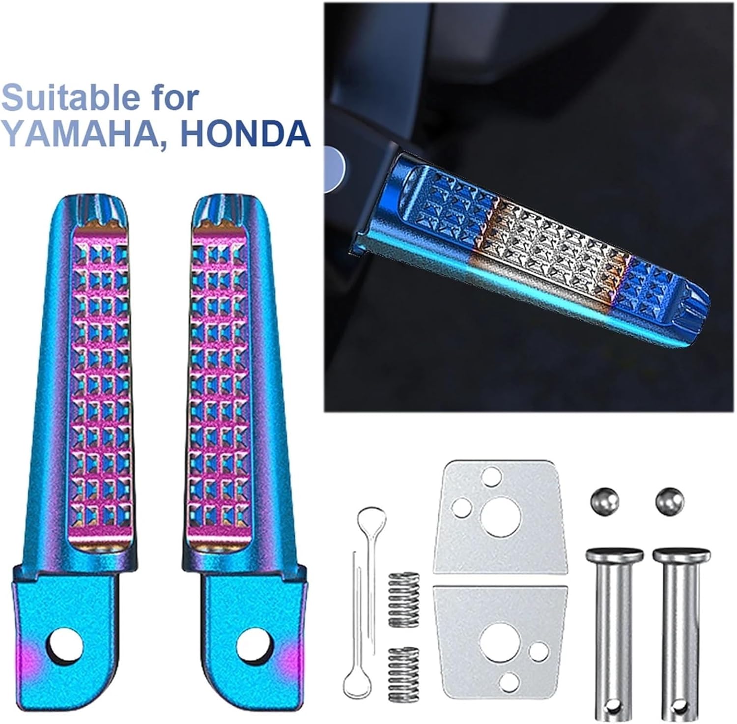 Bicycle Foot Pegs Peg Aluminum Alloy Rear Foot Rider Rests Motorcycle Footrests For MTB,BMX,Cruisers& E-Bikes For Riding(6pair)