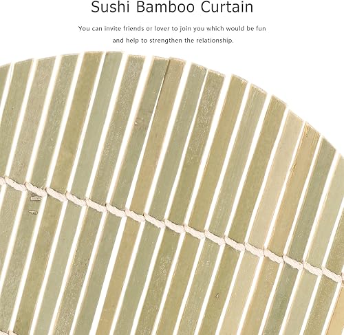Miniatura 3 de Hemoton 4 alfombrillas redondas de bambú de 6.69 pulgadas, rodillo de sushi, máquina de sushi, kit de fabricación de sushi para el hogar, tapete de