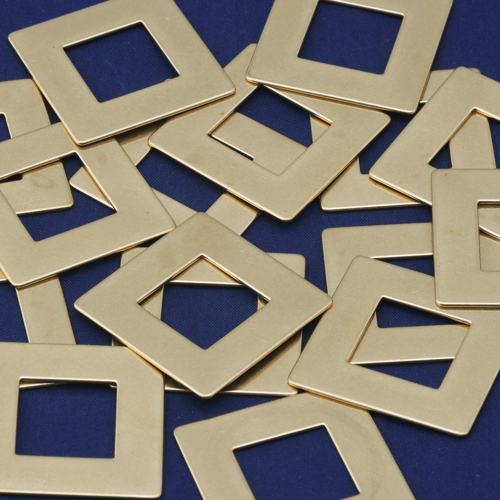 Rosebeading 20pcs tibetara 32mm brass Square Washer Metal Stamping Blanks,Stamping Accessory